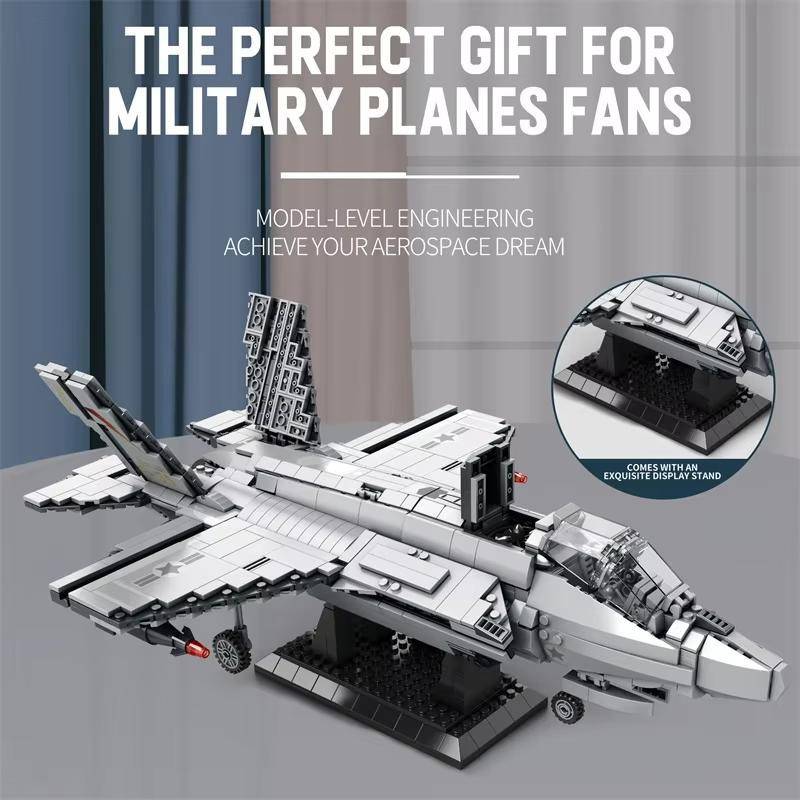 Linyi toy F35 Jäger Flugzeug Konstruktionsset - Bild 2