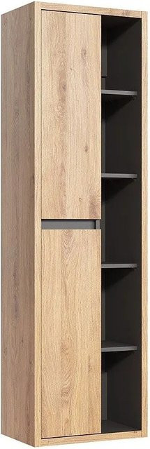 Badschrank Purnal Wandmontage in Beige und Braun, Breite: 55 cm - Bild 1