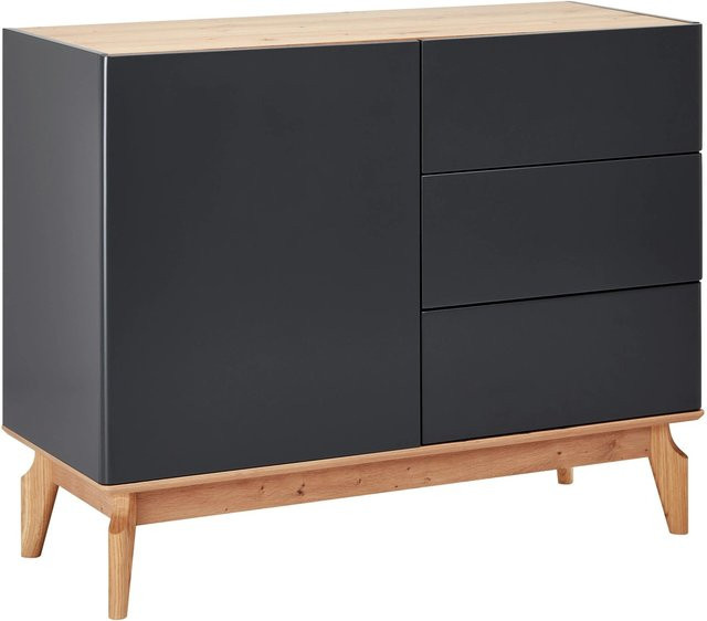 Bessagi Home Sideboard Fosco in Grau und Eichefarben aus Echtholz mit mattem Finish - Bild 1