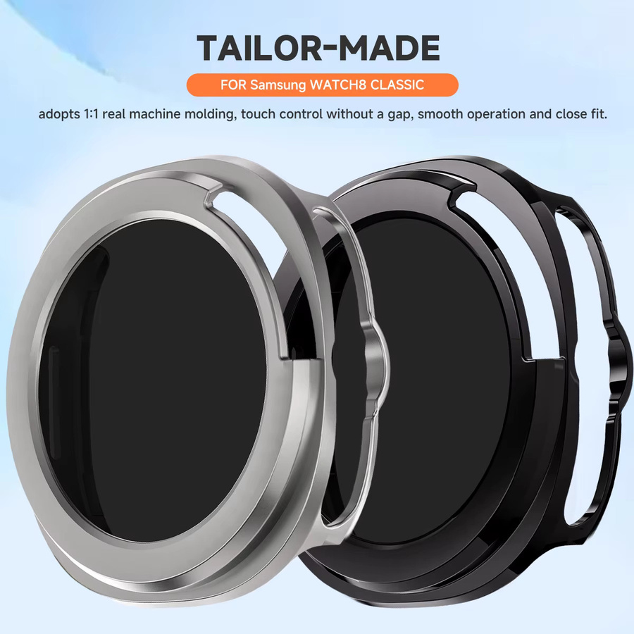CAOWTAN Sichtschutzfolie + PC-Hülle für Samsung Galaxy Watch 8 Classic 46 mm, Schwarz - Bild 3