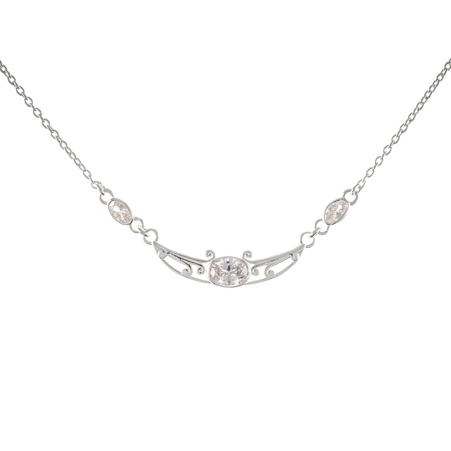 Collier 925 Silber, Zirkonia weiß - Bild 1