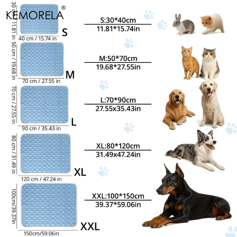 Kemorela Hundekühlmatte aus eisglänzendem Fasergewebe in Blau für Welpen und erwachsene Hunde - Bild 3
