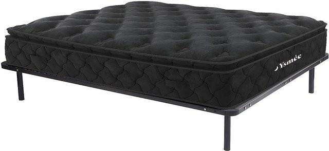 YSMÉE Matratze und Lattenrost Black Dream Schwarz mit Taschenfederkern, H3, B: 140 cm, L: 190 cm - Bild 1