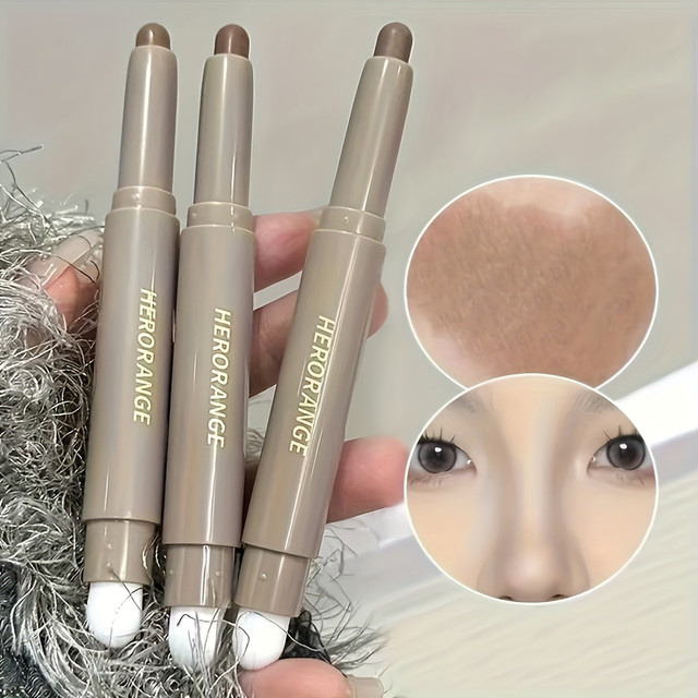 Herorange Doppelkopf-Konturstift mit integriertem Pinsel - Bild 1