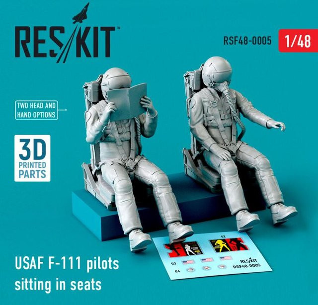 ResKit Models USAF F-111 pilots sitting in seats, 2-teiliges Set, 1:48 - Bild 1
