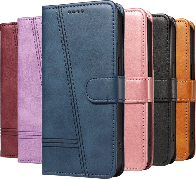 Magnetische Lederhülle für Huawei Honor X9 X9A X9B X9C X9D X8 X8A X8B X8C X7 X6 X5 Smart Wallet mit Kartensteckplätzen in Schwarz oder Blau - Bild 1