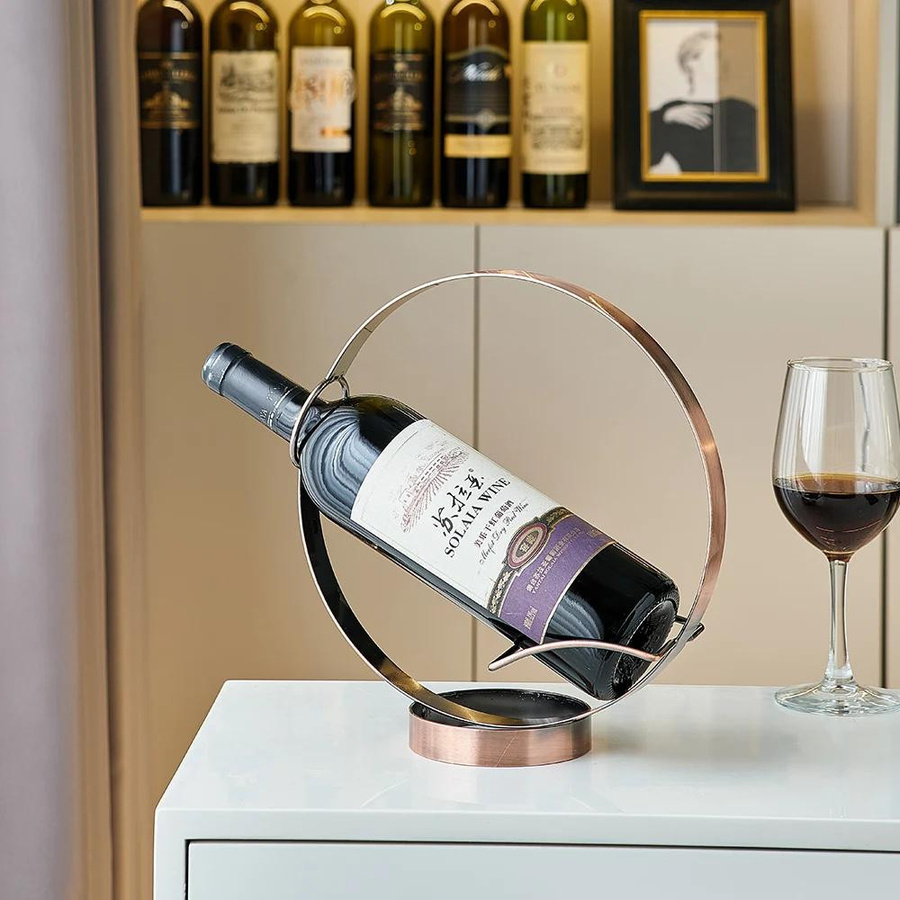 Rundes Weinregal aus Eisen im modernen Stil für dein Home-Office - Bild 2