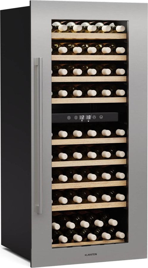 Klarstein Vinsider Duo Weinkühlschrank Schwarz mit 79 Flaschen, 2 Zonen, 5-22 °C, Touch-Bedienung, LED und UV-Schutz für den Einbau - Bild 1