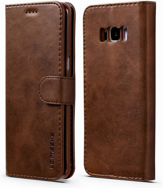 Luxus Leder-Flip-Hülle für Samsung Galaxy S8 Plus als Brieftasche mit Kartenhalter in Braun - Bild 1