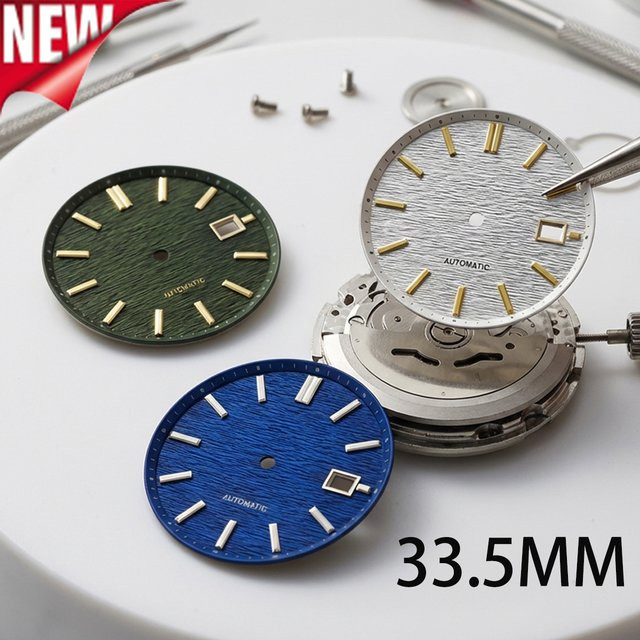 Zifferblatt mit Querstreifen-Textur, 33,5 mm, für Seiko Grand NH35 Uhrwerk - Bild 1
