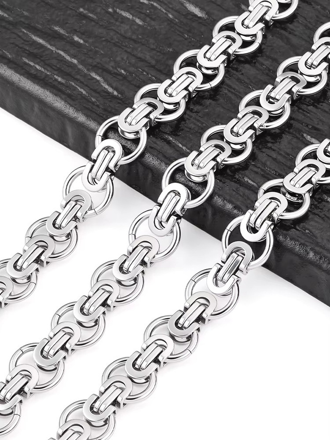 Edelstahl-Kette mit runden Gliedern, Unisex - Bild 6