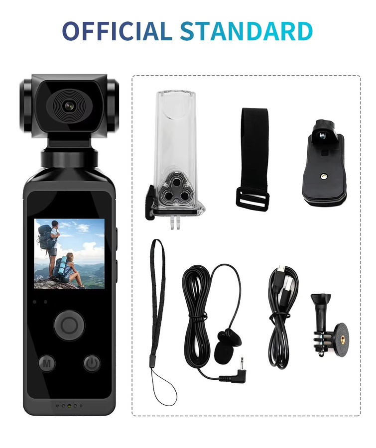 DIXSG Mini Action Camcorder mit 4K 1080P HD-Auflösung, 1,3 Zoll LCD-Bildschirm, 270 Grad drehbarem Display und WLAN, Schwarz, inklusive wasserdichtem Gehäuse - Bild 5