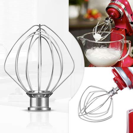 KitchenAid Edelstahl-Drahtschneebesen in Silber für 4,5QT K45WW Standmixer