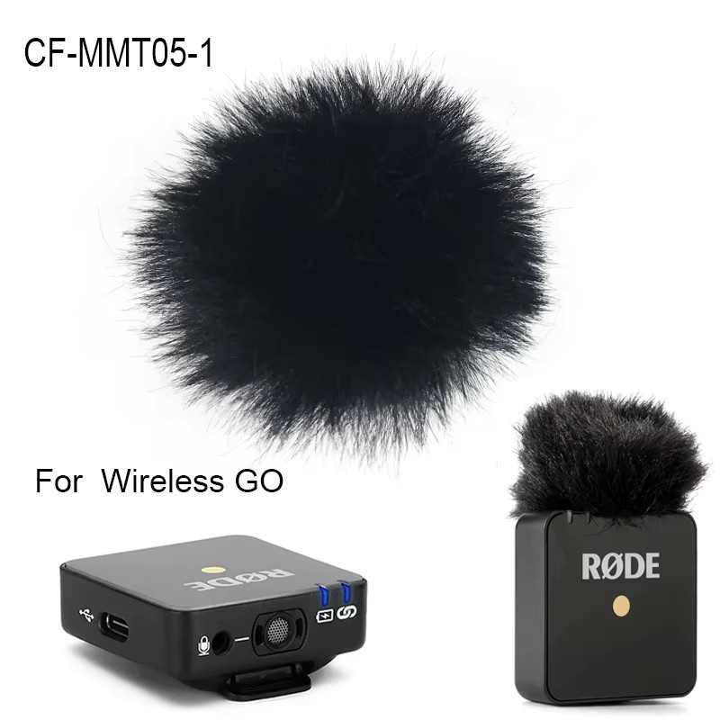 HENRYSIN Pelziger Windschutz in Schwarz kompatibel mit RODE Wireless GO I und Saramonic Blink500 Drahtlosen Mikrofonen - Bild 2