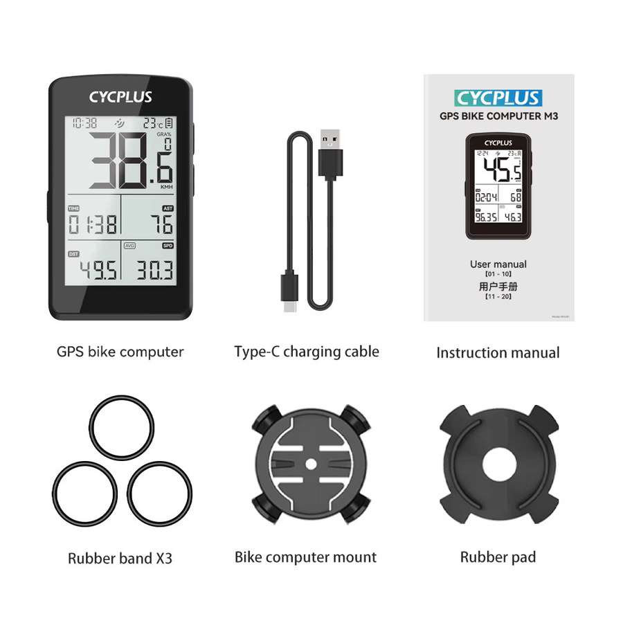 CYCPLUS M3 GPS Fahrradcomputer mit ANT+ und Bluetooth 5.0, wasserdichter Fahrrad-Tachometer in Schwarz - Bild 6