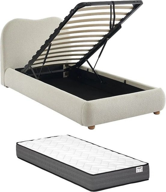 Vente-unique Bett Vanari mit Bettkasten in Weiß, Breite: 90 cm, Tiefe: 200 cm, Höhe: 111 cm - Bild 1