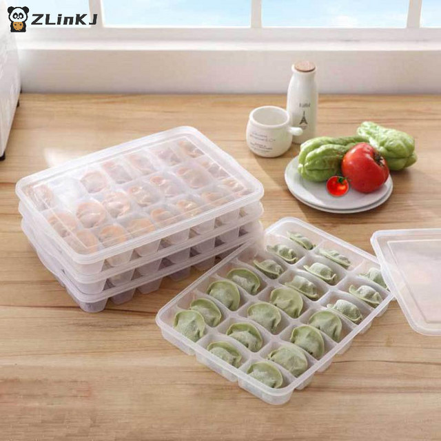 JETTING Transparente Kühlschrank Organizer Box aus Kunststoff für die Küchenlagerung von Lebensmitteln wie Knödeln oder Wonton - Bild 1