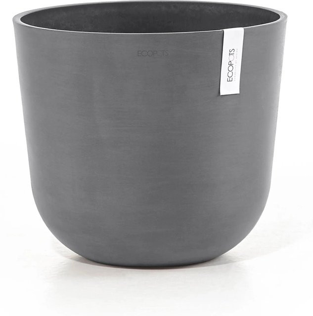 Ecopots Pflanztopf Oslo Grau rund aus recyceltem Kunststoff B: 35 cm, T: 30,5 cm - Bild 1