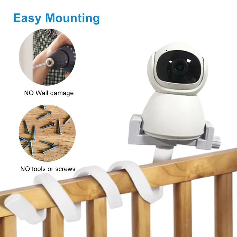 Cdycam Universal Baby Phone Halterung aus flexiblem Silikon in Weiß für IP-Kameras und Smartphones zur Befestigung an der Krippe oder Wiege - Bild 4