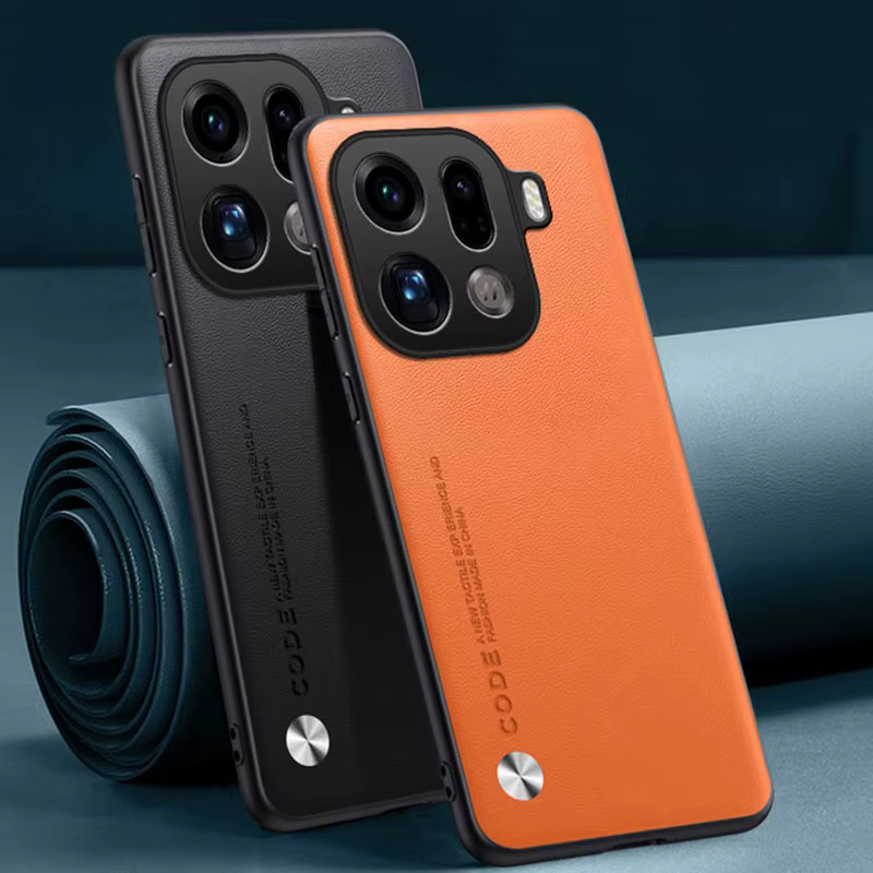 Luxus PU Leder Handyhülle für OPPO Find X9 Pro 5G in Schwarz mit mattem Silikon-Schutz - Bild 2