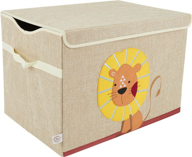 Bieco Aufbewahrungskiste mit Deckel und Griffen aus Stoff in Beige und Braun, B/T/H: 51 x 36 x 36 cm - Bild 1