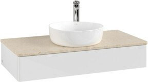 V&B Waschtischunterschrank Antao ohne Frontstruktur in Weiß, B/T/H: 100 x 50 x 19 cm - Bild 1