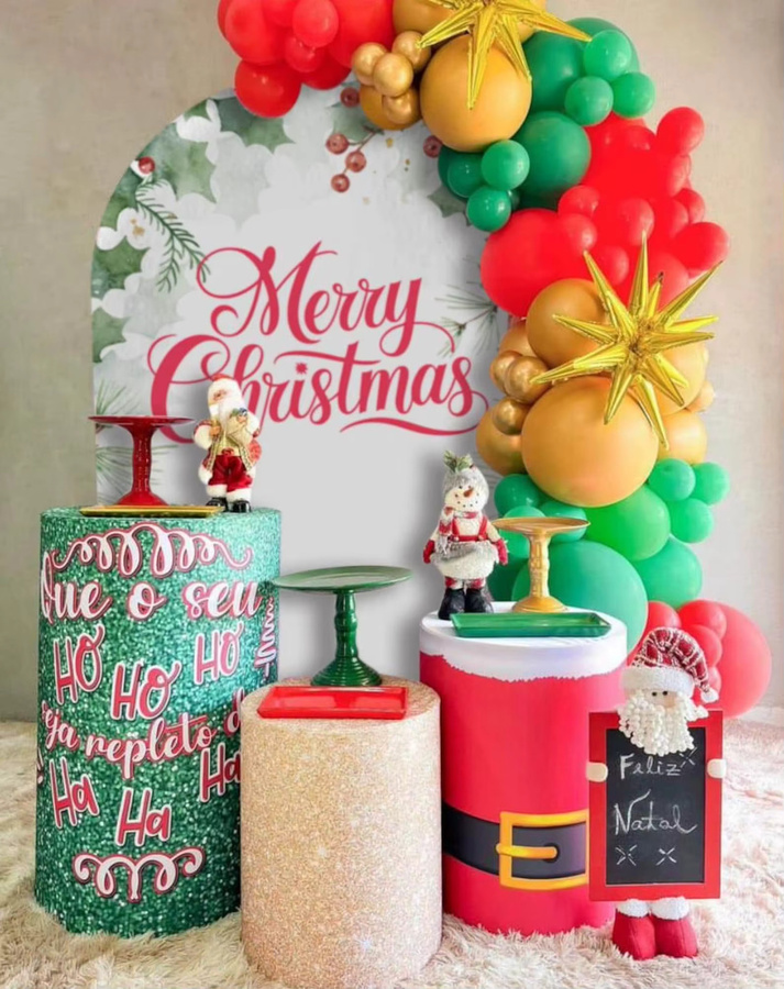 VIKAMA Weihnachtsbogen-Hintergrundabdeckung mit weihnachtlichem Thema als dekoratives Textil-Panel für Fotografie-Hintergründe - Bild 1
