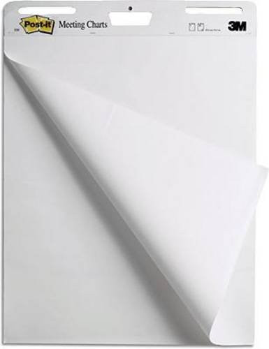 Post-it Meeting Charts 559 Flipchartpapier, 30 Blatt blanko, Weiß, B: 63,5 cm, H: 76,2 cm - Bild 1