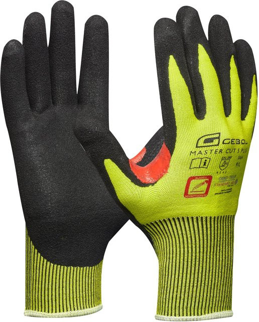 Gebol Arbeitshandschuhe Master Cut C Plus mit Nitrilbeschichtung in Gelb Schwarz Multicolour - Bild 2
