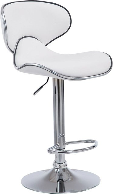 TPFLiving Barhocker Las Palmas in Weiß mit Kunstleder und Metallgestell in Chromoptik - Bild 1