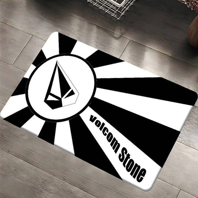 Rutschfeste Volcoms Logo Fußmatte in Grau und Weiß, B/B: 40 x 60 cm - Bild 1