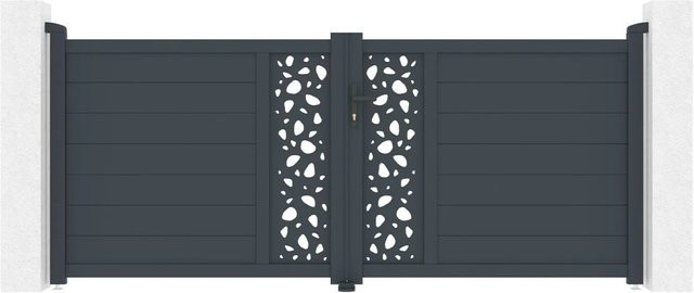 Casanoov Drehtor Sunny Doppel-Schwingtor aus Aluminium mit Ranger B150 Motorisierung, Farbe: Anthrazit, Breite: 305 cm, Höhe: 120 cm - Bild 1