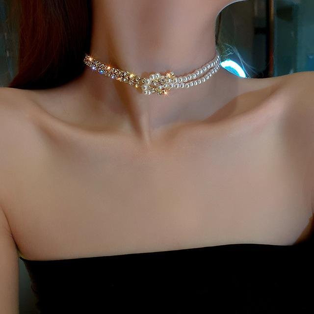 YIRAN Jewelry Halskette, Schmetterling, Perle, Zirkonia, Silber, Damen - Bild 1