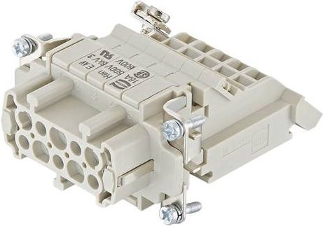 HARTING Stifteinsatz 09330104725 mit 10 Schrauben in Grau aus Kunststoff - Bild 1