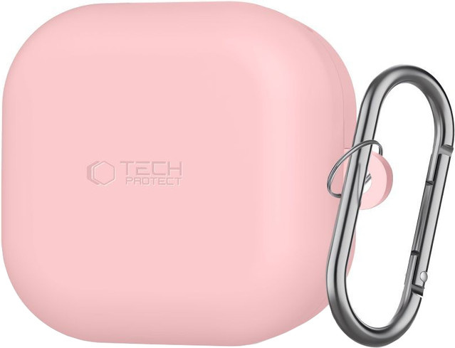 Tech-Protect Silikon Hülle mit Haken für Samsung Galaxy Buds4 / Buds4 Pro, Rosa - Bild 1