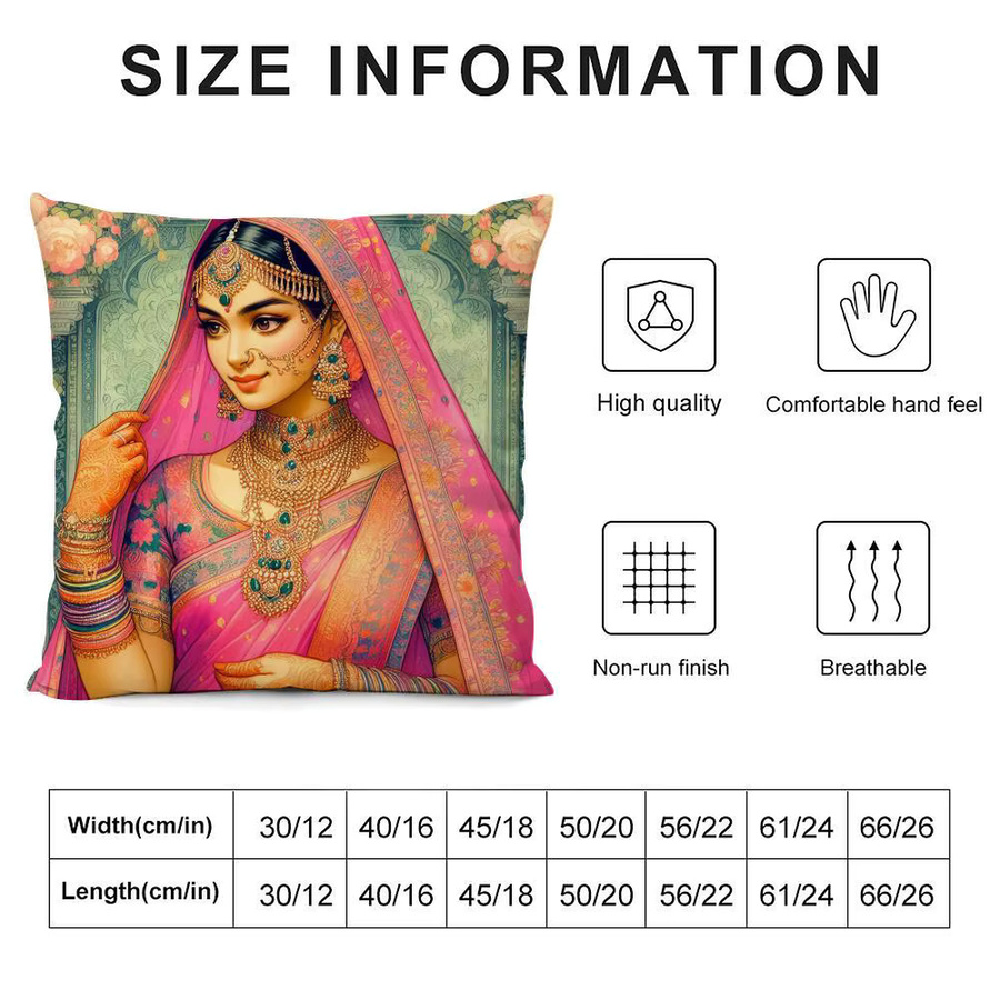 Indian Dancer Kissenbezug mit ethnischem Grafikdesign, Multicolor, B/B/H: 30 x 30 x 30 cm - Bild 4