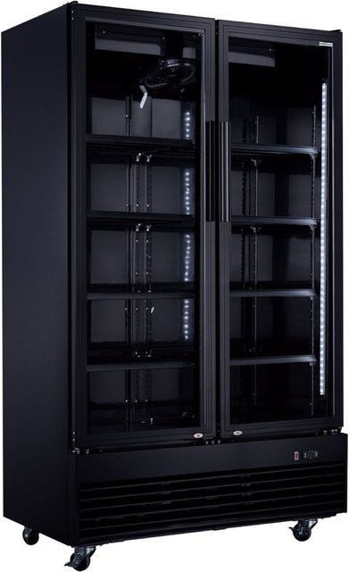 Cooldura Display-Flaschenkühlschrank in Silber mit Glasfront, Volumen: 1000 l, B/H/T: 73 x 203,6 x 120 cm - Bild 1
