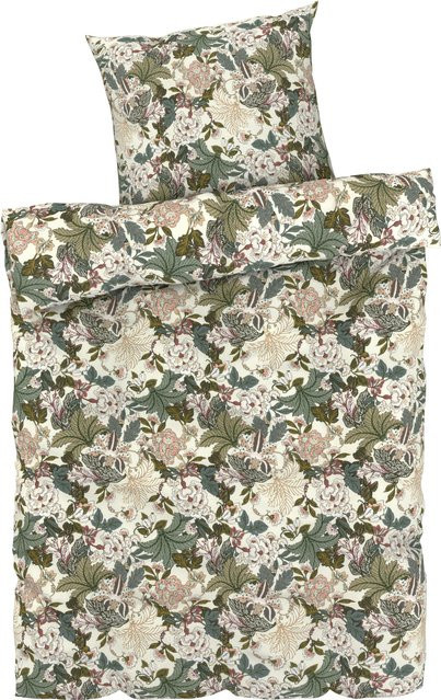 LIVARNO HOME Bettwäsche CVC Renforcé mit Blumenmuster in Multicolour, Bettbezug 155 x 220 cm und Kissenbezug 80 x 80 cm - Bild 1