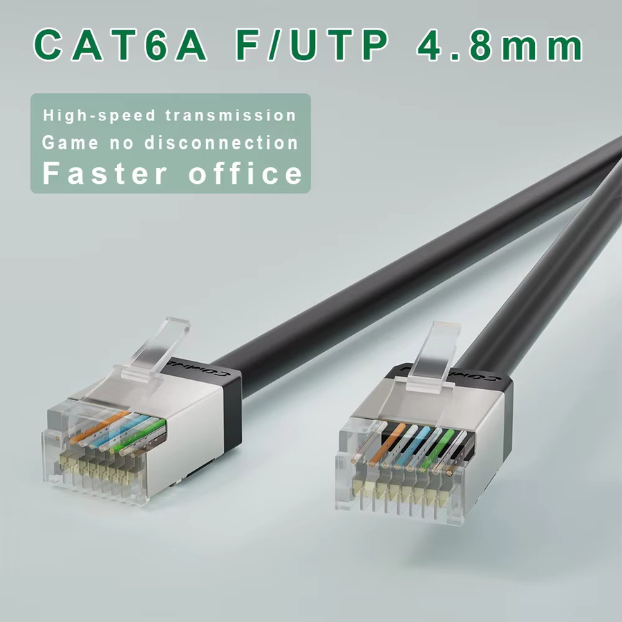 COMNEN Ethernet LAN Kabel Cat 6A FTP RJ45 Patchkabel Schwarz, 24 Stück, 0,1–1 m - Bild 3