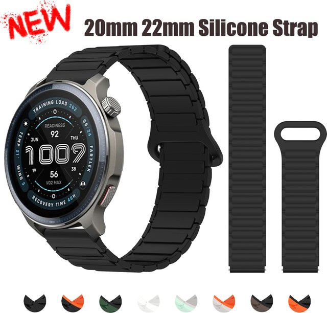 Amazfit Uhrenarmband Silikon, Magnetarmband, Schwarz, Unisex - Bild 1