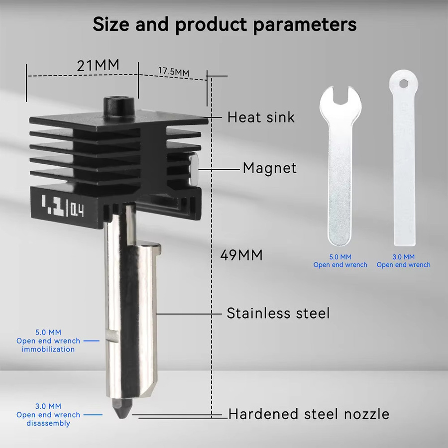 Bambu Lab P2S Standard Flow Hotend Silber für hochpräzise FDM 3D-Drucke - Bild 2