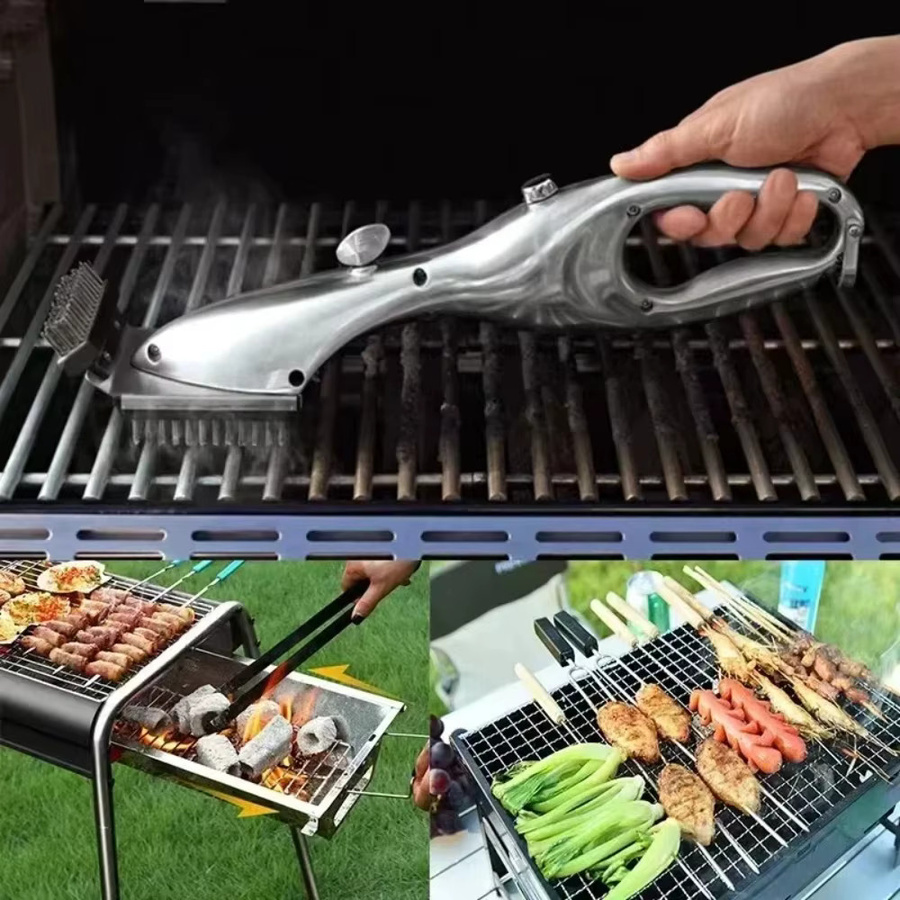 FEB.WIND BBQ Grill Pinsel mit Wasser-Spray und Reinigungsbürste aus Edelstahl in Silber - Bild 5