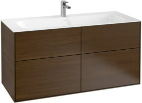 V&B Waschtischunterschrank Finion in Walnuss Furnier, B/T/H: 119,6 x 49,8 x 49,8 cm - Bild 1