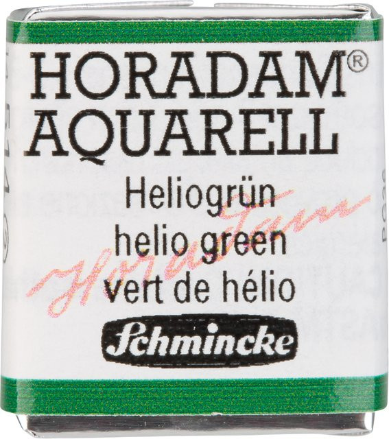 Schmincke HORADAM Aquarellfarbe Heliogrün im 1/2 Näpfchen - Bild 1