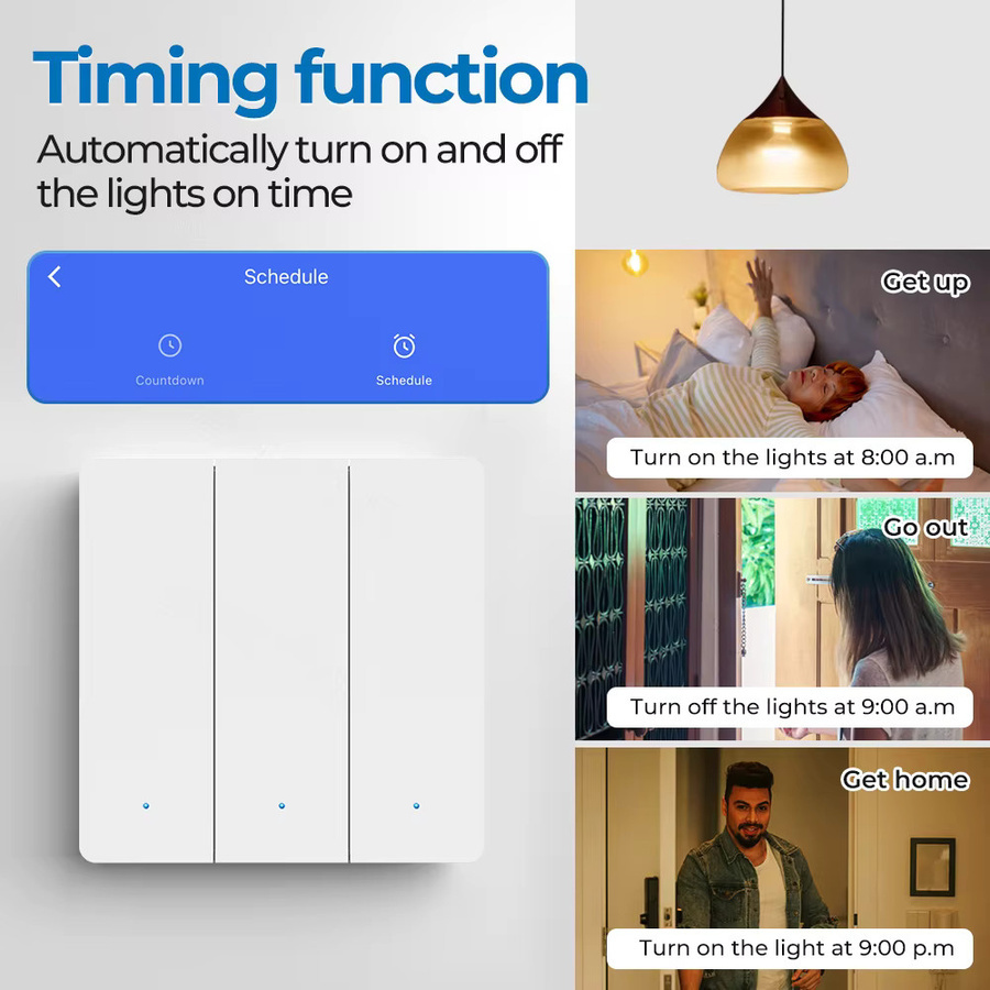 Tuya Zigbee Smart Licht Schalter mit Push Button in Weiß, ohne Neutralleiter, kompatibel mit Alexa und Google Assistant - Bild 4