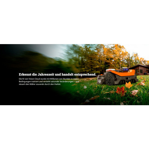 WORX Mähroboter Vision Cloud M800 in Schwarz und Orange mit wiederaufladbarem Akku für ca. 800 m² - Bild 1