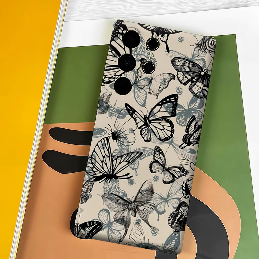 Stoßfeste Handyhülle mit Schmetterling-Skizzen für Samsung Galaxy S26 S25 S24 S23 Ultra Plus mit robuster Doppelschicht-Rückabdeckung - Bild 4