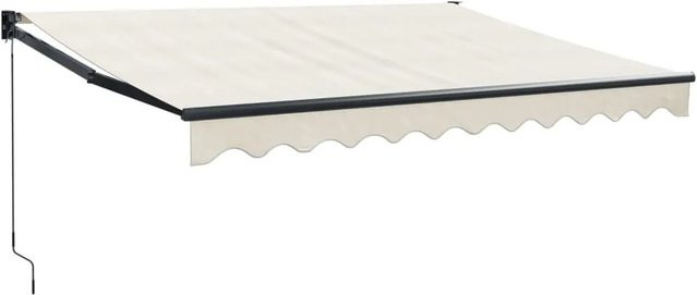 vidaXL Einziehbare Markise aus Aluminium und Polyester in Creme, B x T: 3,5 x 2,5 m - Bild 1