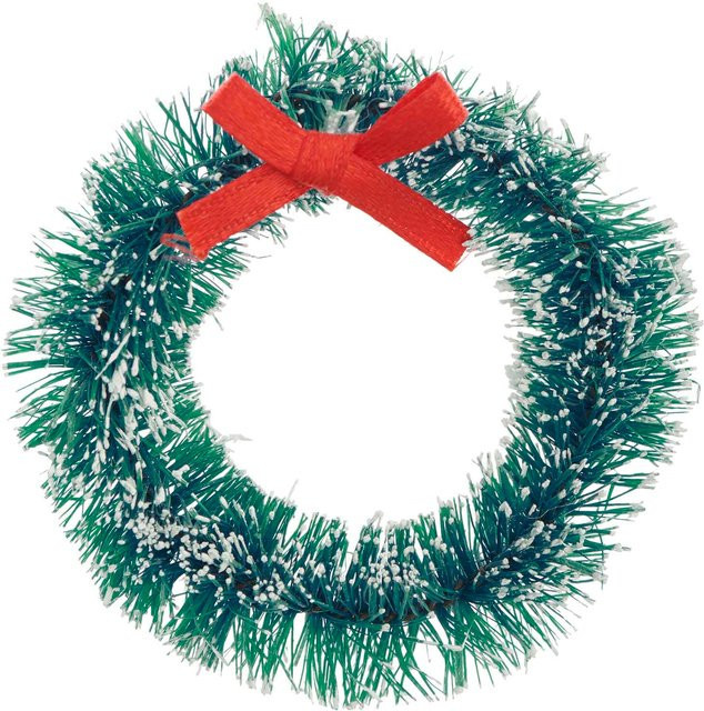 Rico Design Miniatur Türkränze Set in Grün für Wichteltüren und Weihnachten, 2 Stück (Durchmesser: 5 cm und 4 cm) - Bild 1