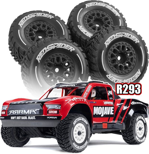 LC Racing Mini Mojave GROM 1/14 Short Truck RC Reifen Räder, 4-teiliges Set, Gummi - Bild 1
